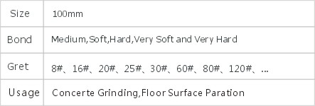 JD4-1-7 Metal Bond Grinding Disc
