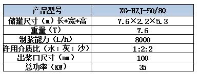 XG-HZJ-50/80卧式散装水泥罐集成一体式制浆系统